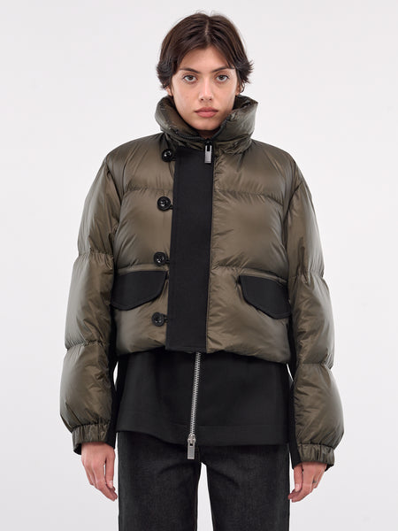 kaoyorinakami panel blouson ivory×navy L How to dress in the Opium style！ POPPROJECT Leather Bomber