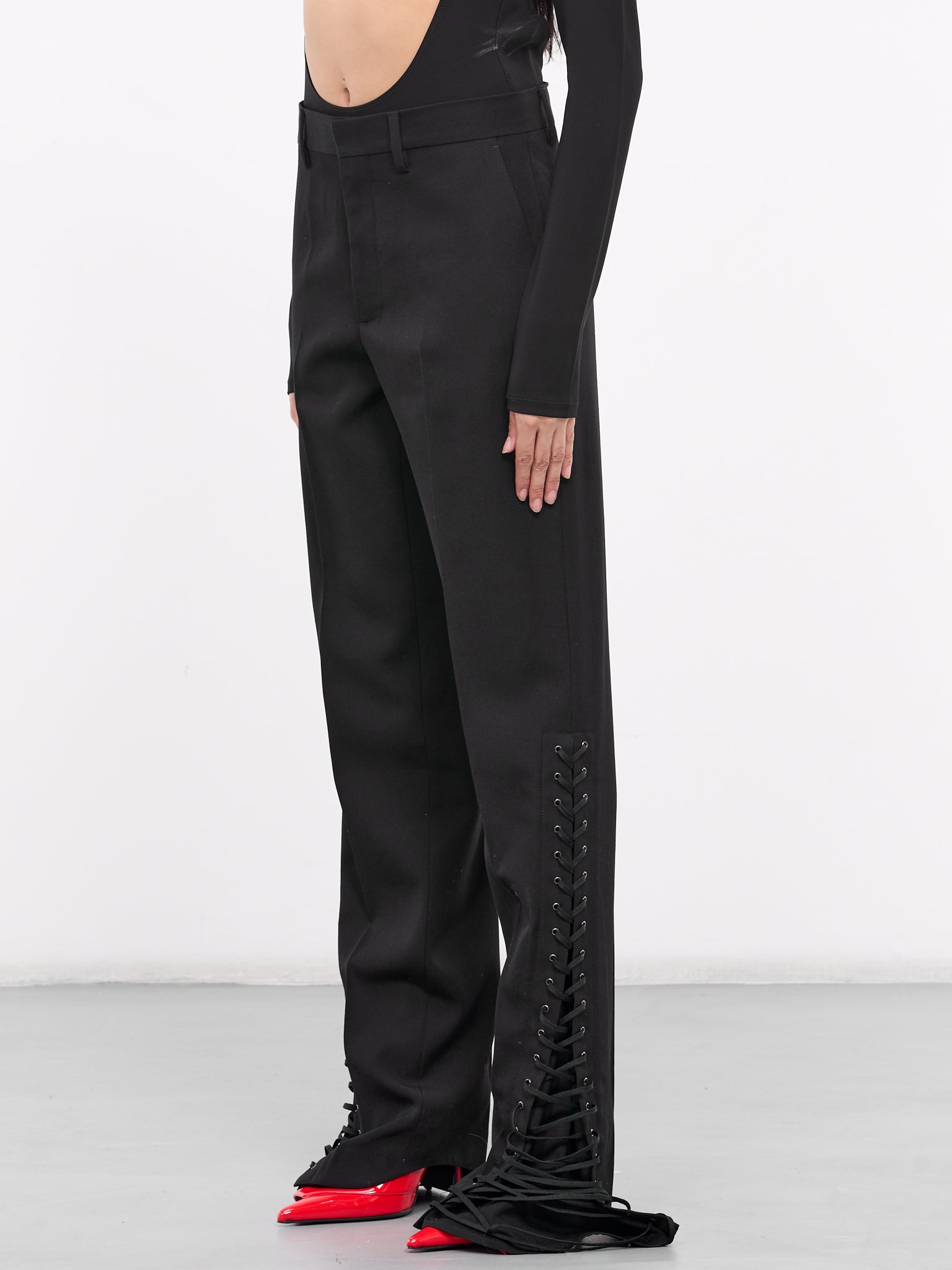 Corset Laced Trousers (24-25-F-PA021I-C042-BLACK)