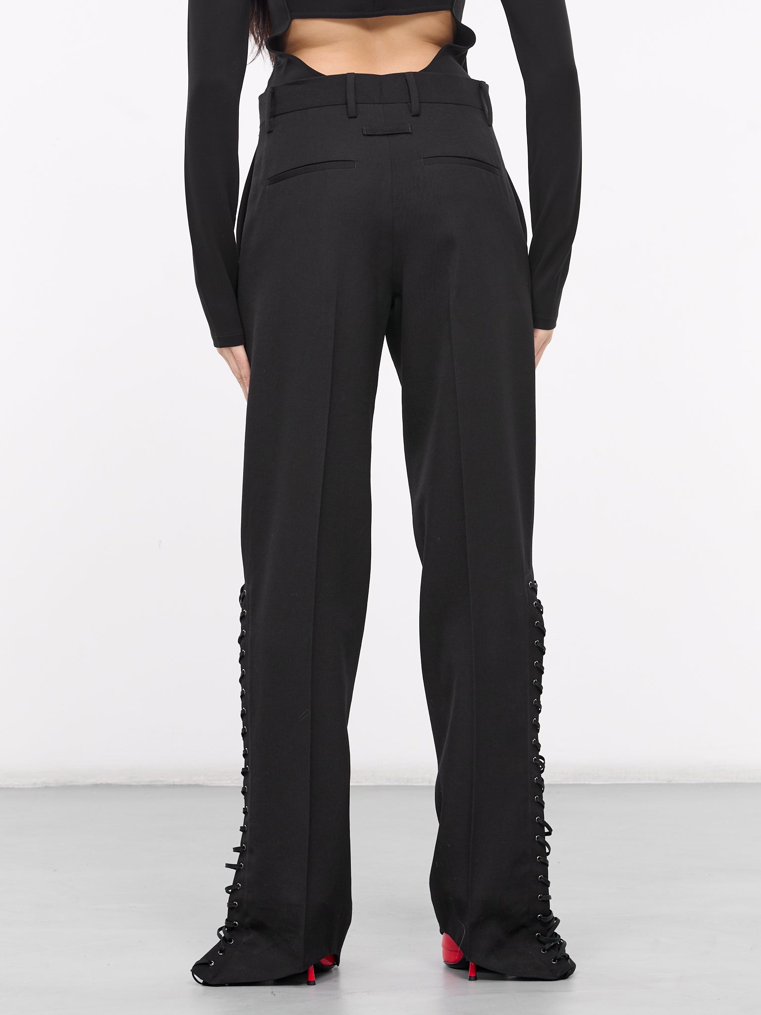 Corset Laced Trousers (24-25-F-PA021I-C042-BLACK)