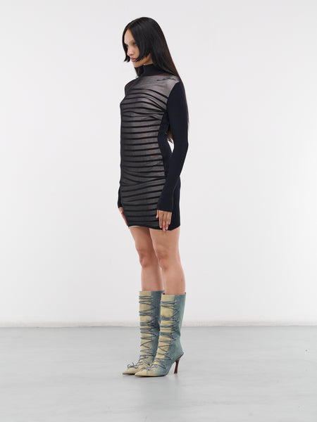 The Short Bi-Material Mariniere Dress (24-30-F-RO212B-M064