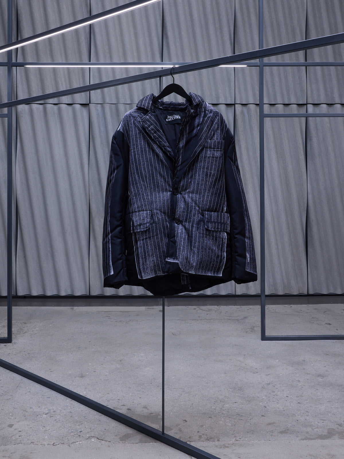 The Trompe L'oeil Padded Jacket (24-30-F-VE056-C532-BLACK-WHITE)