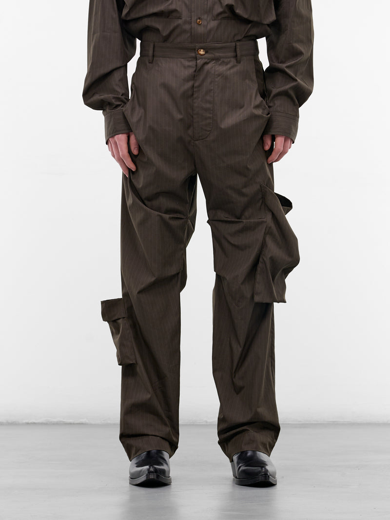 VIVIENNE WESTWOOD Pinstripe Draped Trousers - front