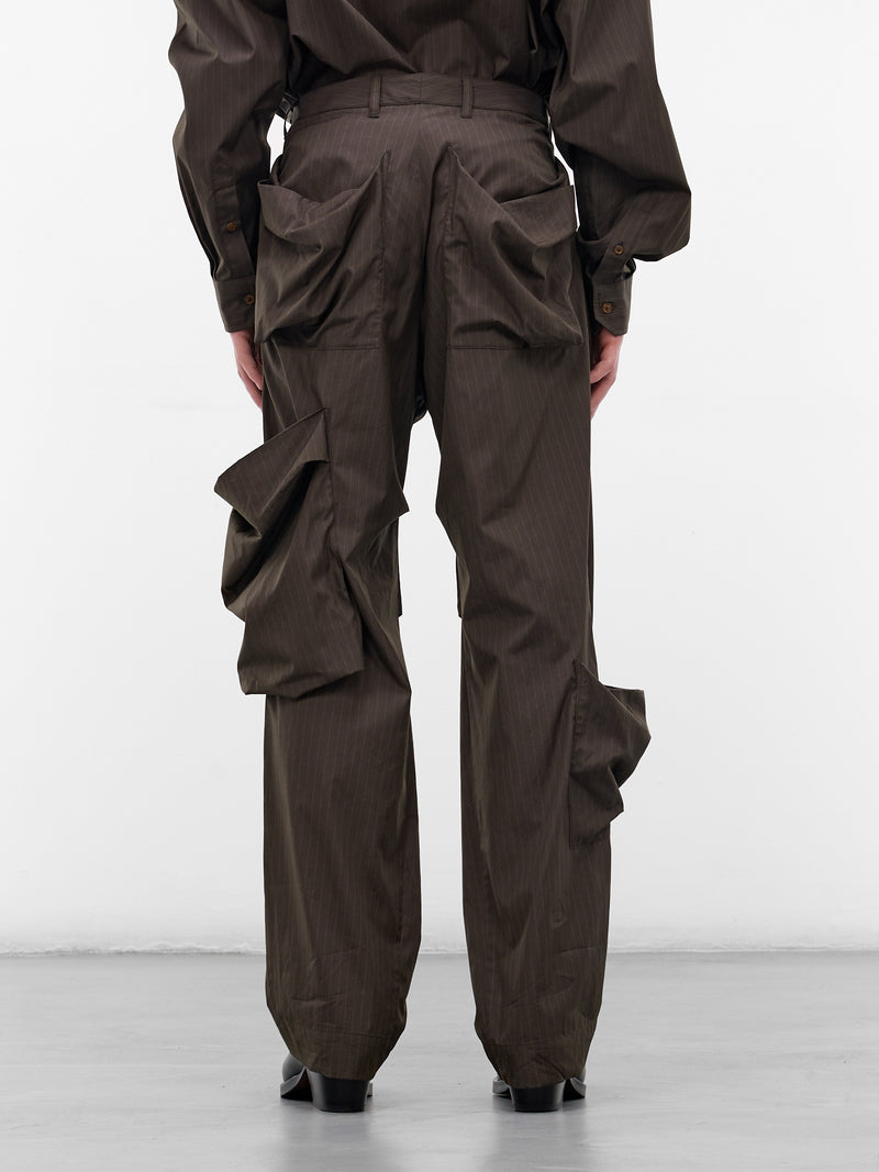 VIVIENNE WESTWOOD Pinstripe Draped Trousers - back