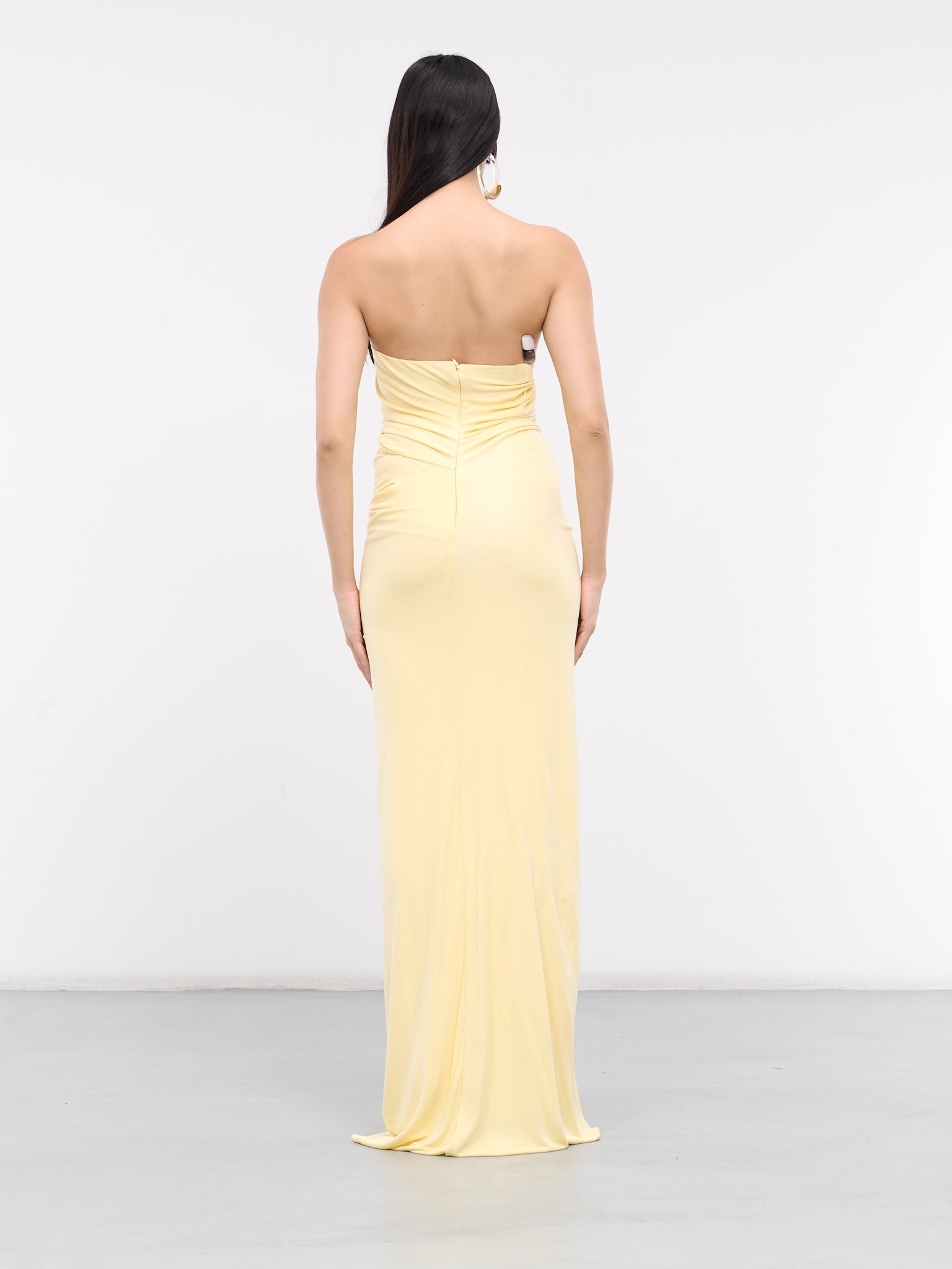 Odessa Arced Side Strapless Gown (24013231-BUTTER)