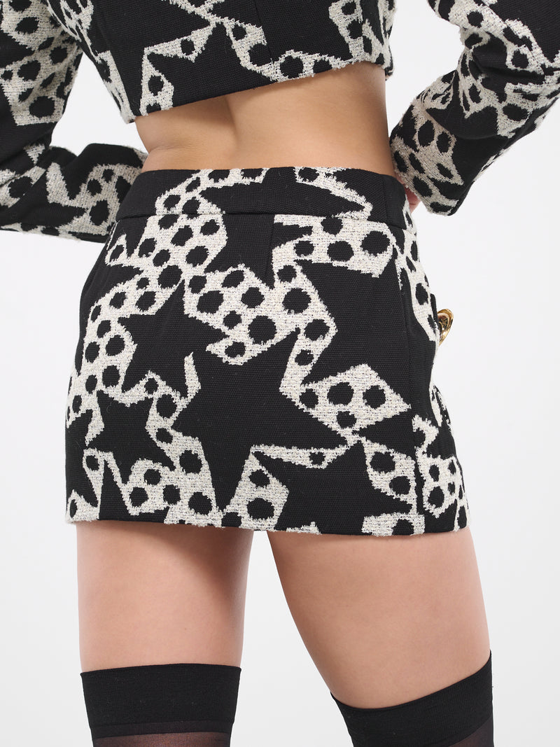 Crystal Medallion Mini Skirt (2401S09289-BLACK-MULTI)