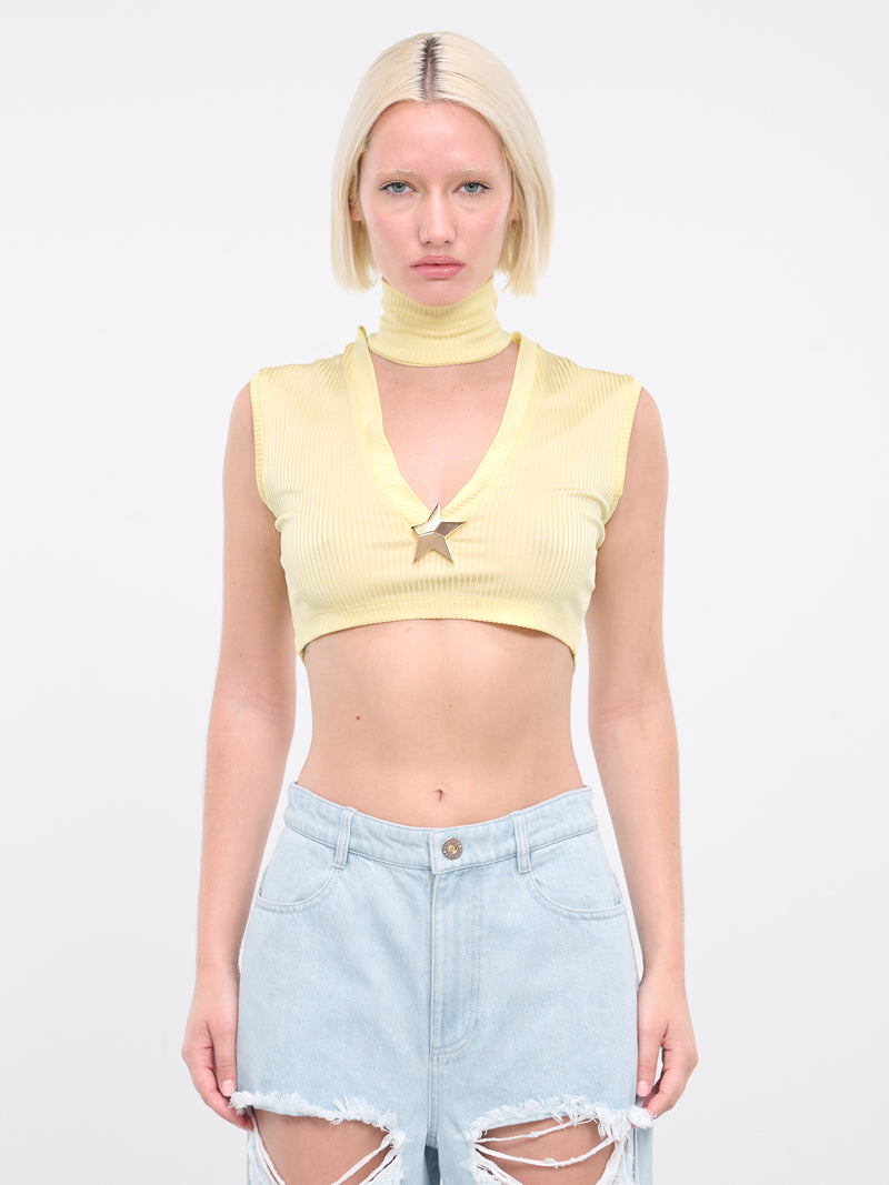 Star Stud Sleeveless Top (2401T11300-CREAM-YELLOW)