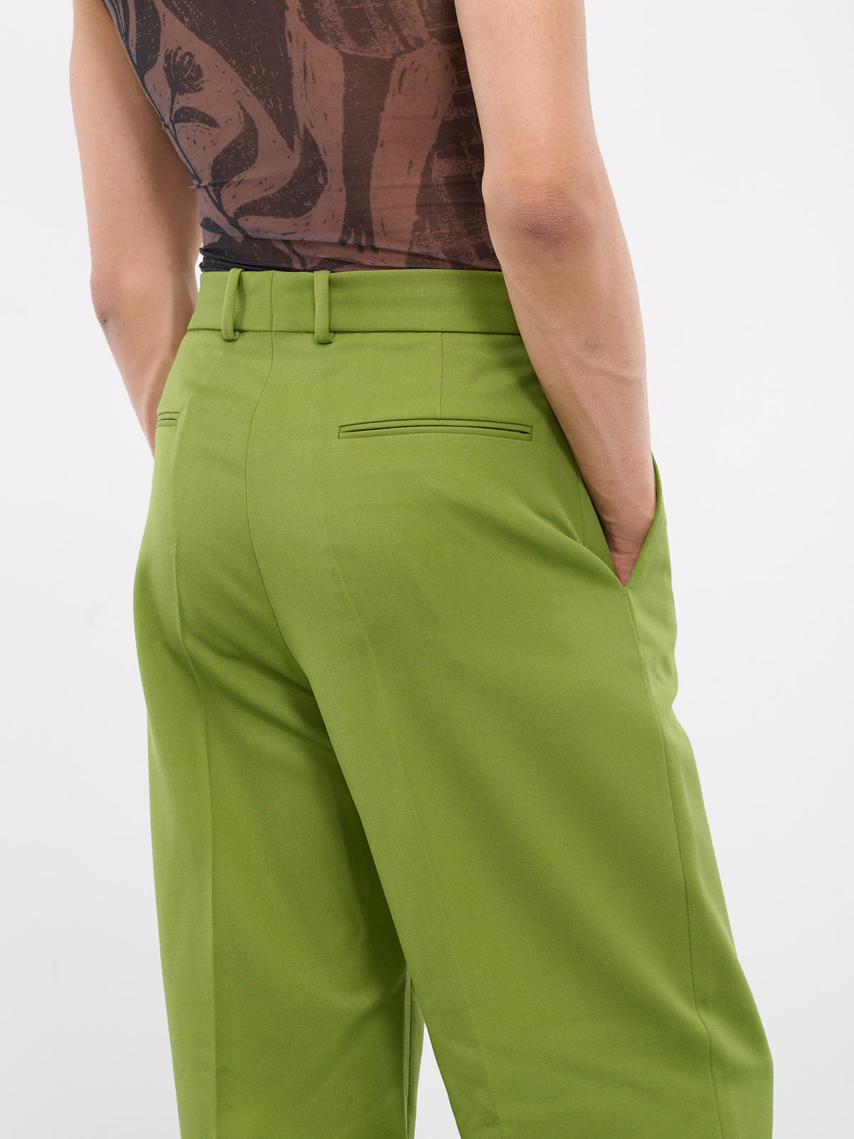 Pleated Trousers (241-M5030-W118-LIME)