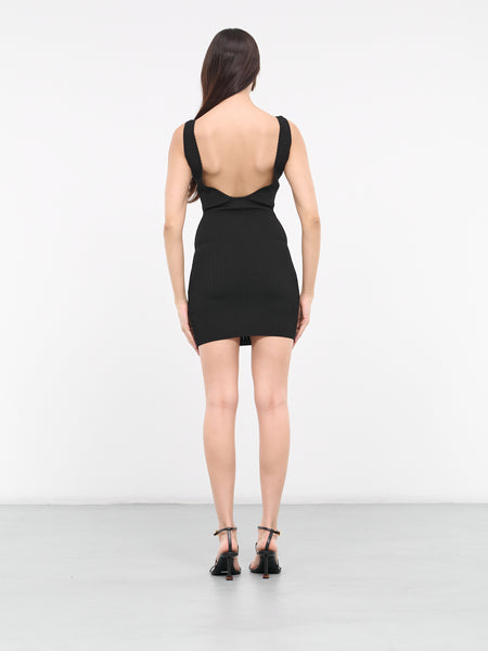 ワンピース JACQUEMUS 'La mini robe Sierra' dress La Mini Robe Sierra ribbed-knit minidress in black
