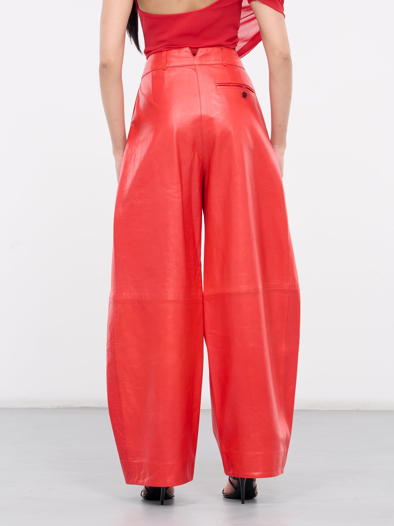 Le Pantalon Ovalo Cuir (241PA097-1577-RED)