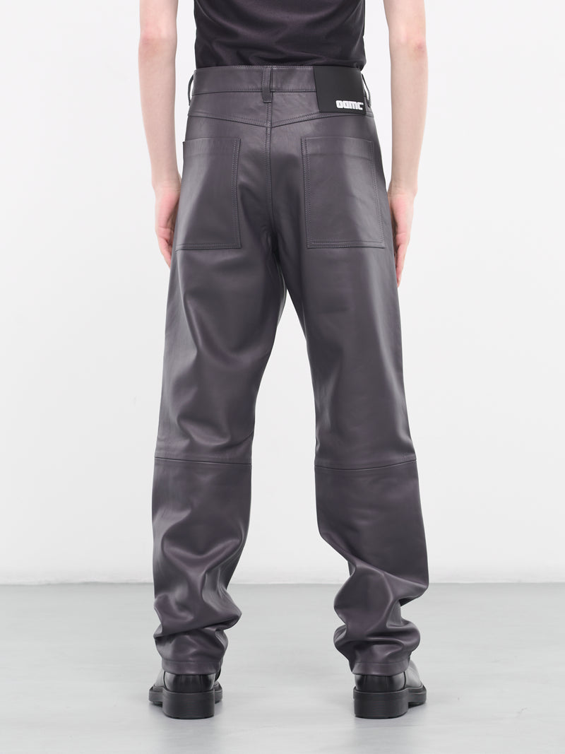 Titan Leather Trousers (24E28OAU71-020-STONE-GREY)