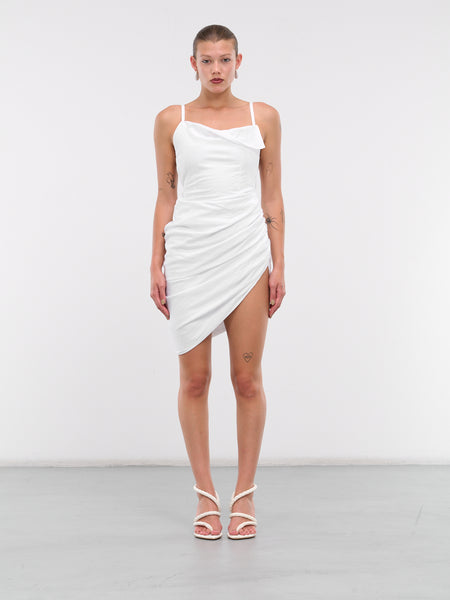 【Jacquemus】 La robe Mantaストライプシャツドレス La robe Manta striped shirt dress in black - Jacquemus