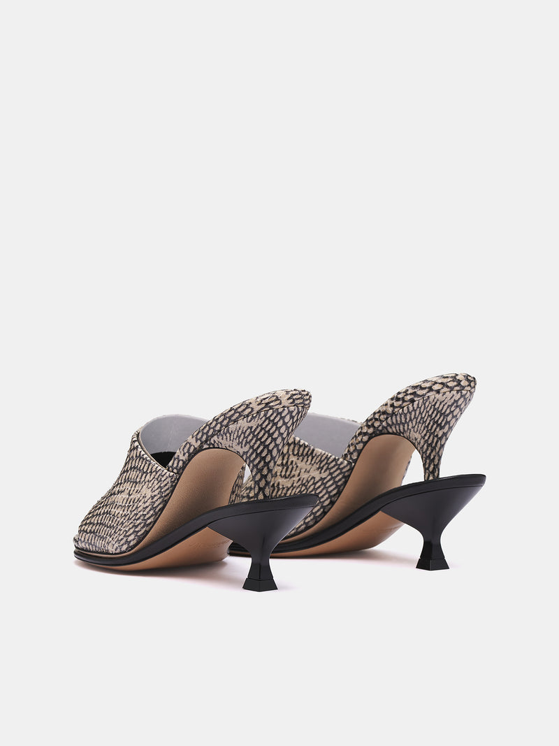 The Double Mules (243FO160-3233-BEIGE-BLACK)