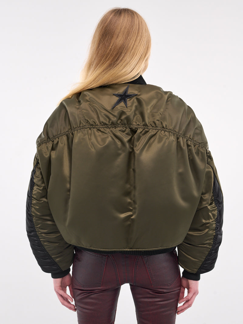 Satin Bomber Jacket (24F1BL0111870-MILITARY-BLACK)