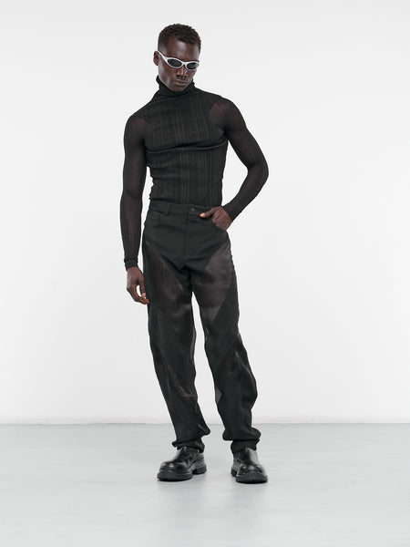 【関税込み】Mugler ブラック フルイド トラウザーズ 24P1PA0432182-