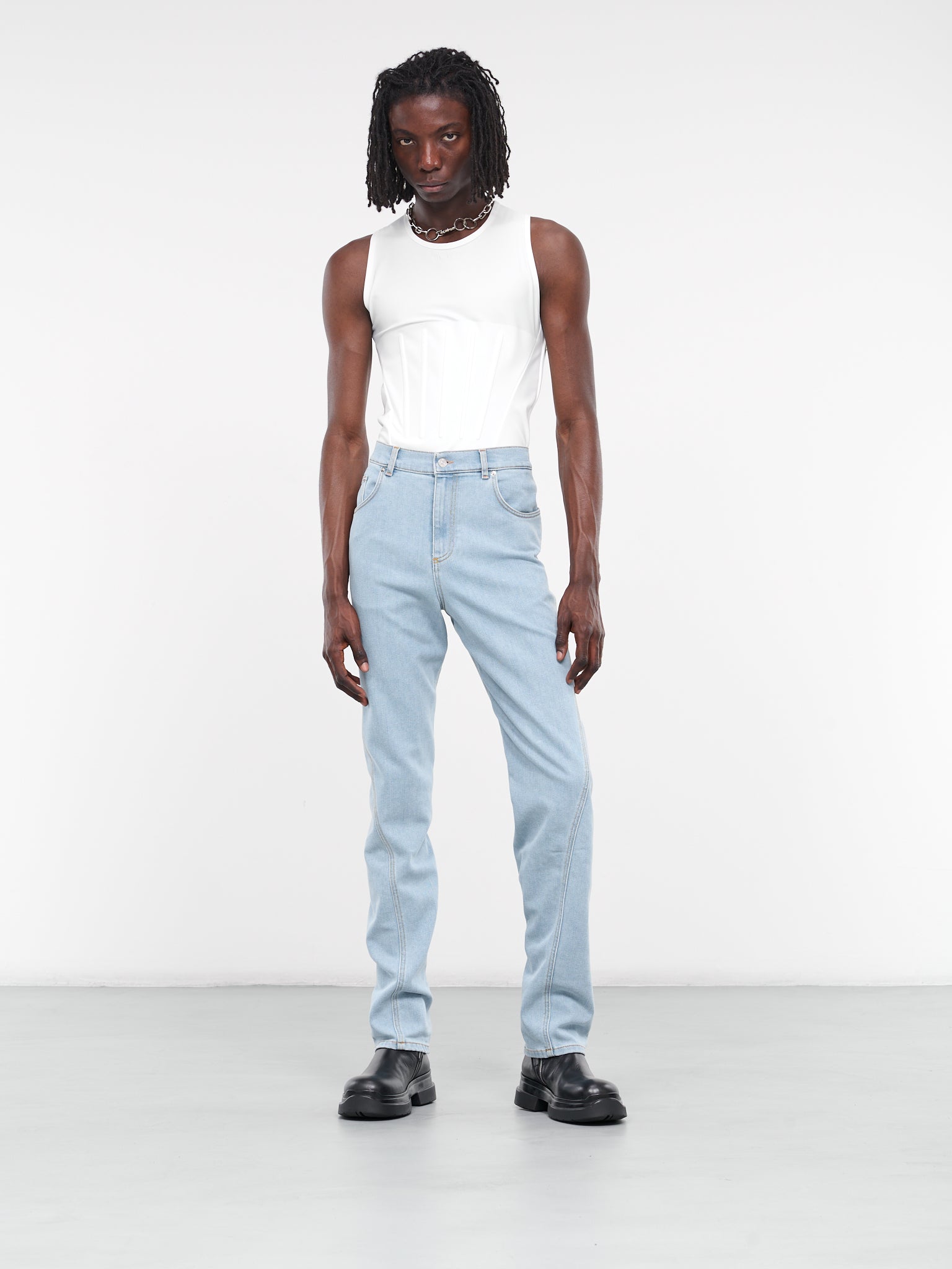 Twisted Seam Denim Jeans (24P6PA0429211-2905-LIGHT-BLUE)