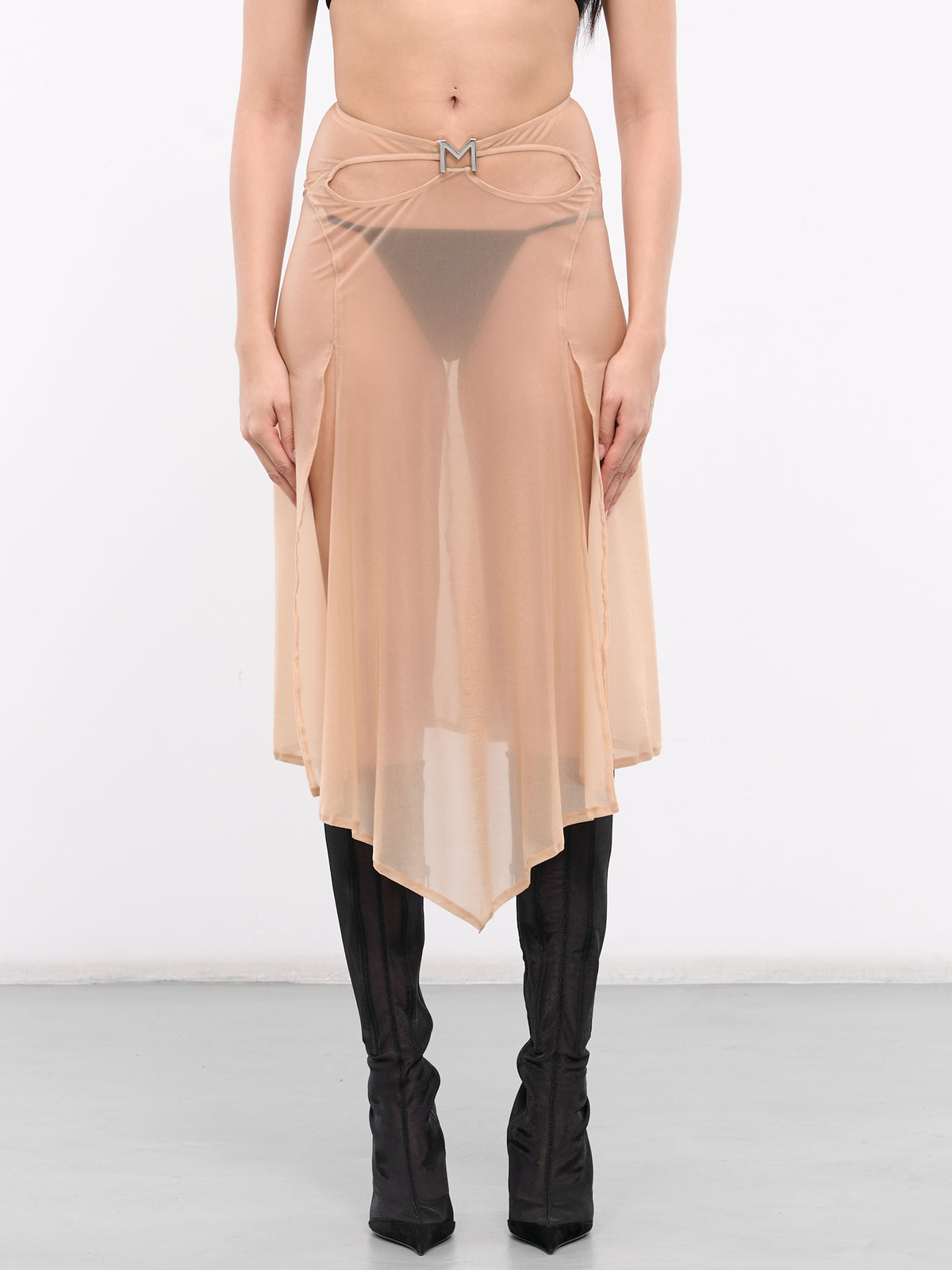 Sheer Midi Skirt (24S1JU0523695-BEIGE)