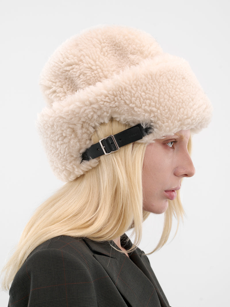 Ivory Fuzzy Wool Cap (25-01043S-199-IVORY)
