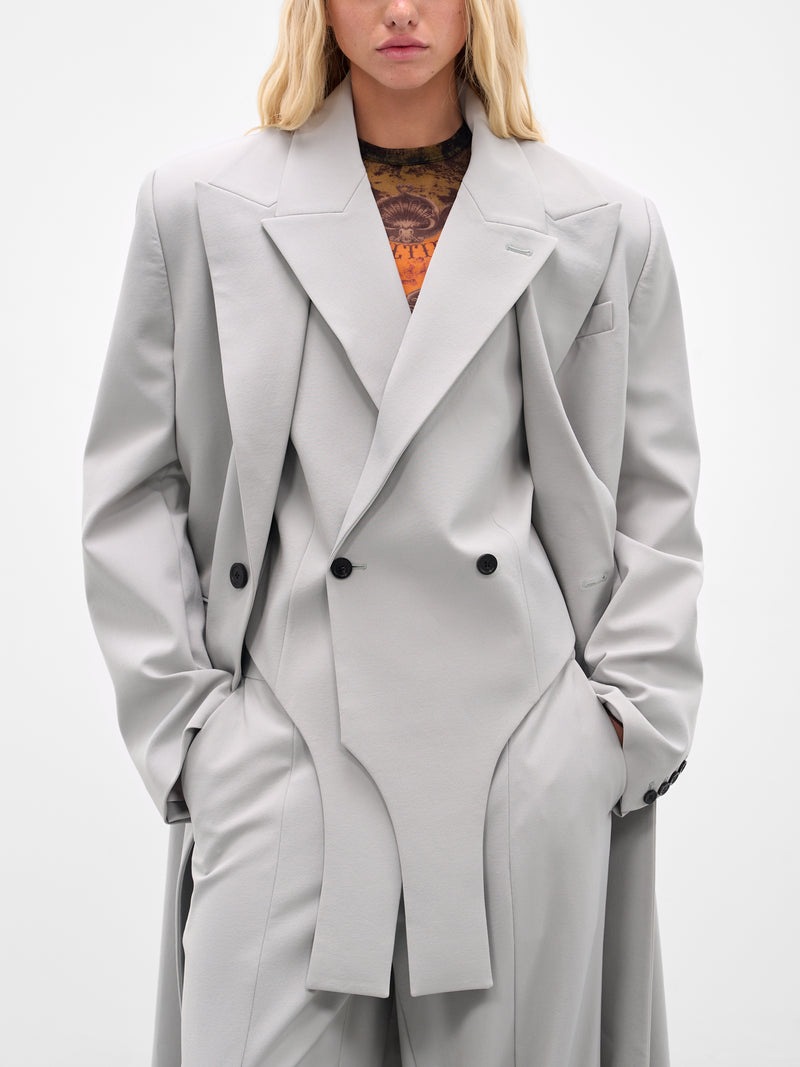 Grey Double Layer Coat (25-03-U-OU010-W002-GREY)