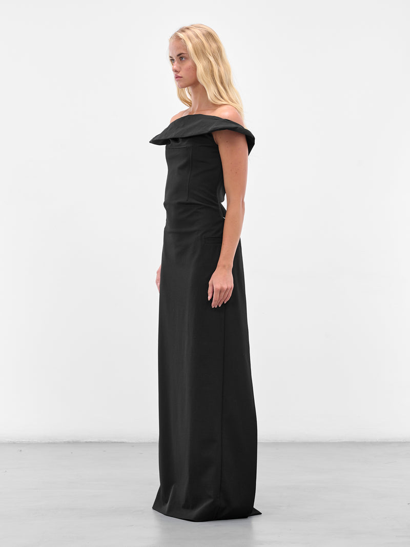 Black Backless Belt Maxi Dress (25-03-W-DR045-W002-BLACK)