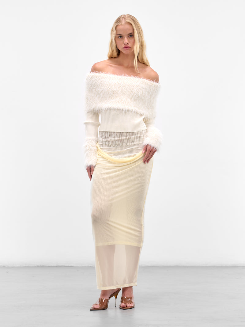 Ecru Hairy Ribbed Crop Sweater (25-03-W-PO018-K005-ECRU)