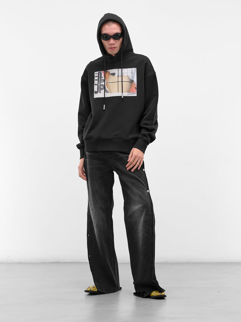 Black Fire Graphic Cotton Hoodie (25-03-W-TO296-J003-MULTI)