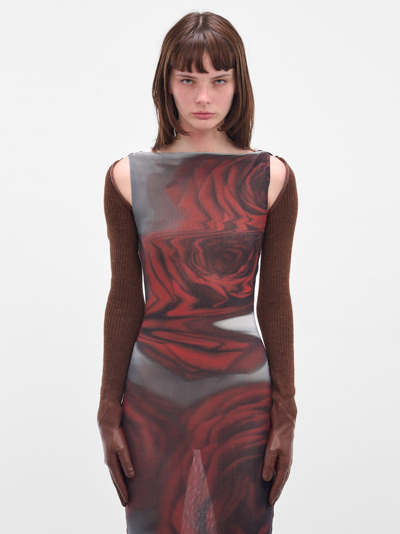 Alpaca & Leather Long Gloves (25-04-W-AC047-L042-BROWN)