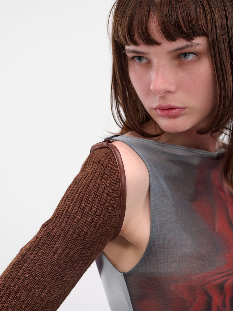 Alpaca & Leather Long Gloves (25-04-W-AC047-L042-BROWN)