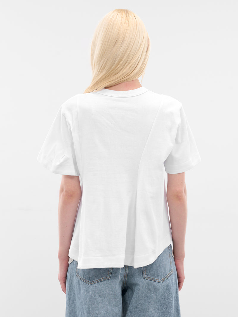 White Asymmetric Drape Pocket Tee (25-08020-101-WHITE)