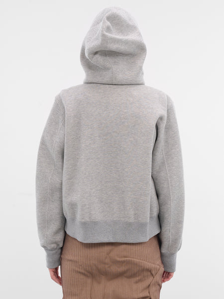 Gray Sweat-Grosgrain Zip Hoodie (25-08058-378-LIGHT-GRAY-OFFWHI)