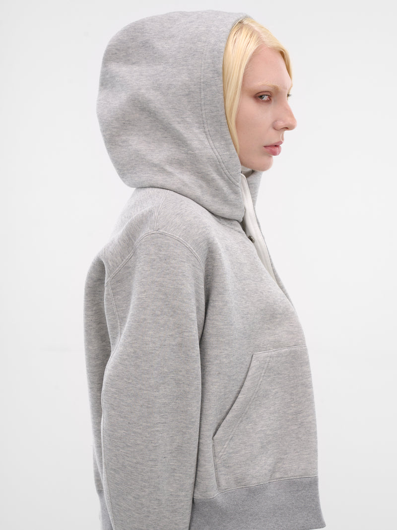 Gray Sweat-Grosgrain Zip Hoodie (25-08058-378-LIGHT-GRAY-OFFWHI)