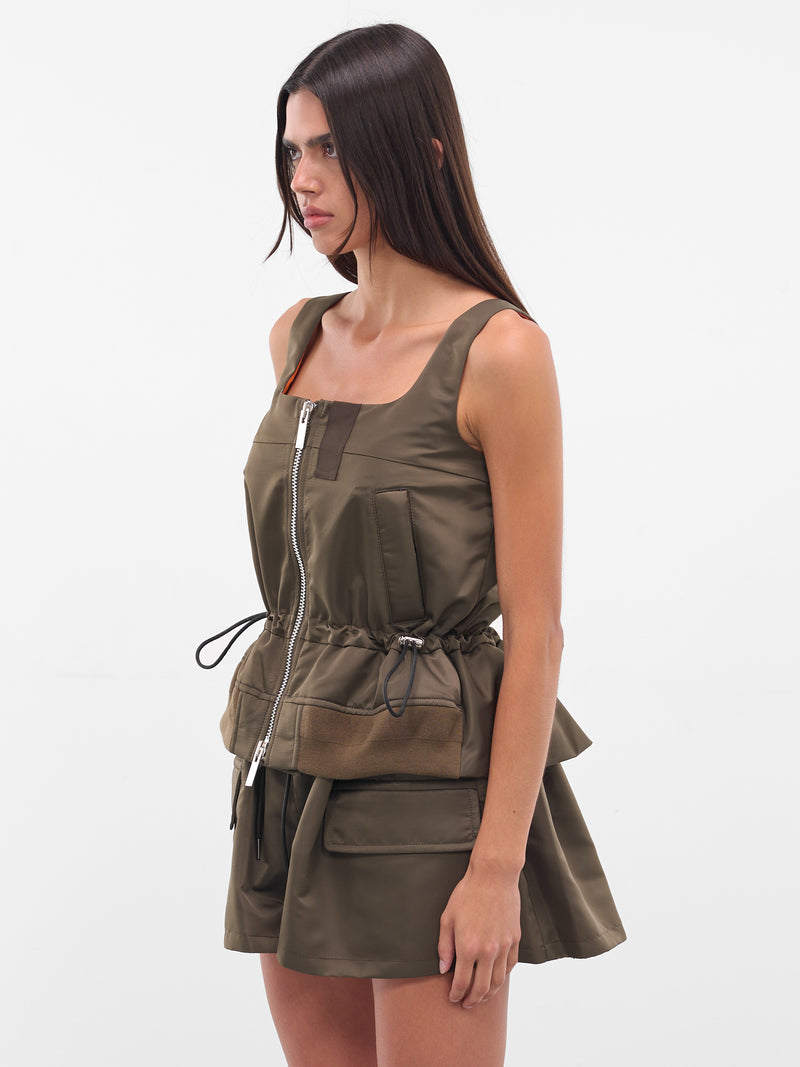 Khaki Nylon Bomber Tank Top (25-08155-531-DARK-KHAKI)