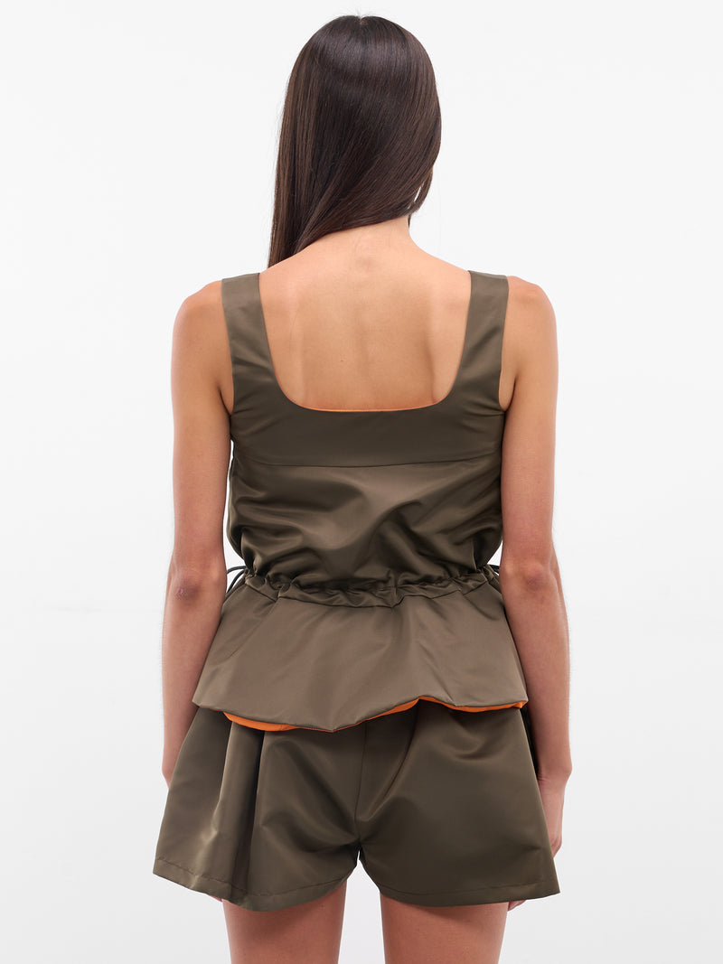 Khaki Nylon Bomber Tank Top (25-08155-531-DARK-KHAKI)