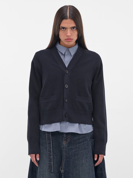 Navy Hybrid Layered Cardigan (25-08170-239-NAVY-BLUE)