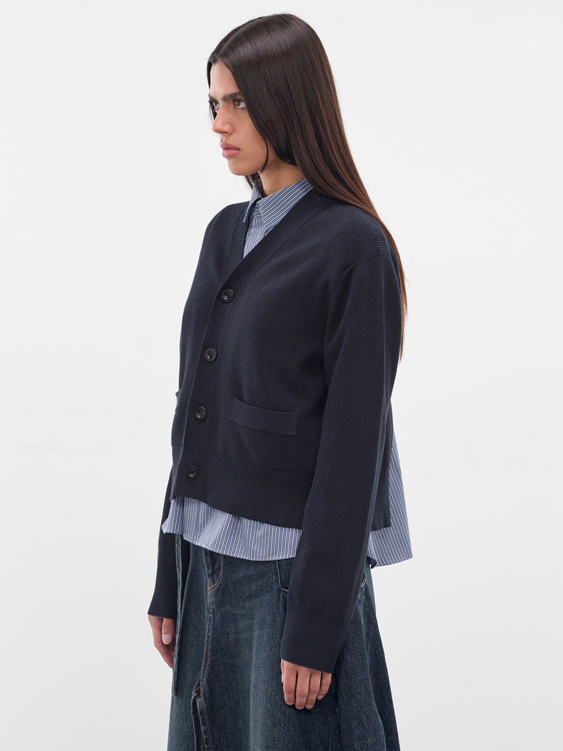 Navy Hybrid Layered Cardigan (25-08170-239-NAVY-BLUE)
