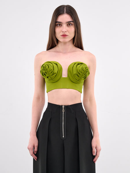 トップス DECO depuis 1985 JAQUARD BRA TOPS BODE Deco Collage Bra Top in Black Blue | FWRD