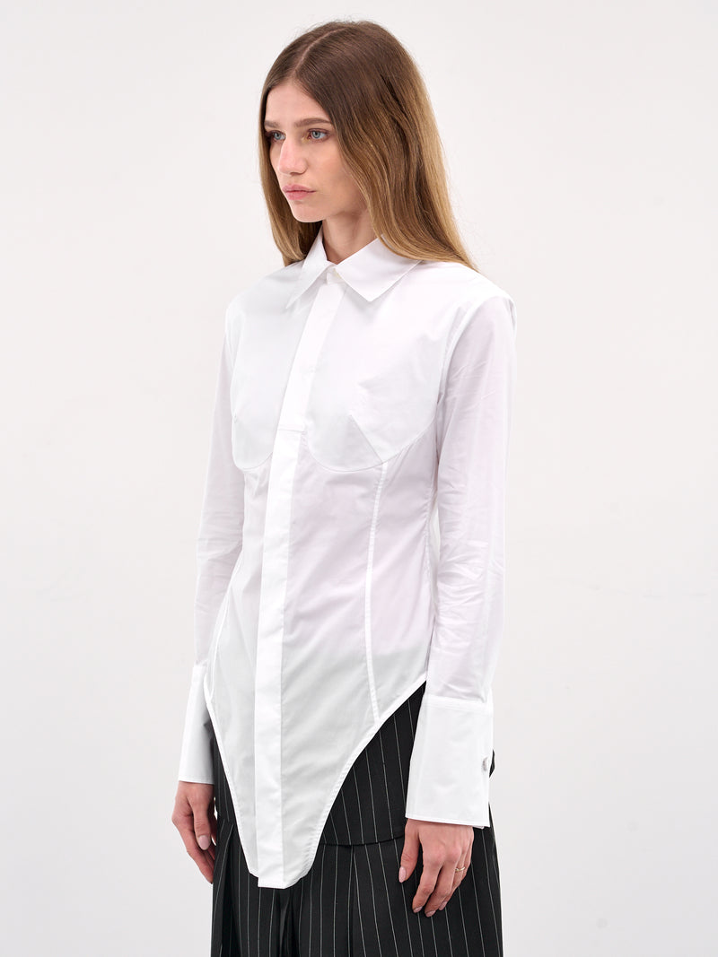 The White Cotton Bodysuit Shirt (25-34-F-CH097-C071-WHITE)