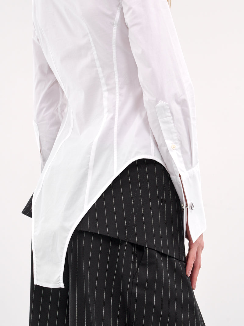 The White Cotton Bodysuit Shirt (25-34-F-CH097-C071-WHITE)