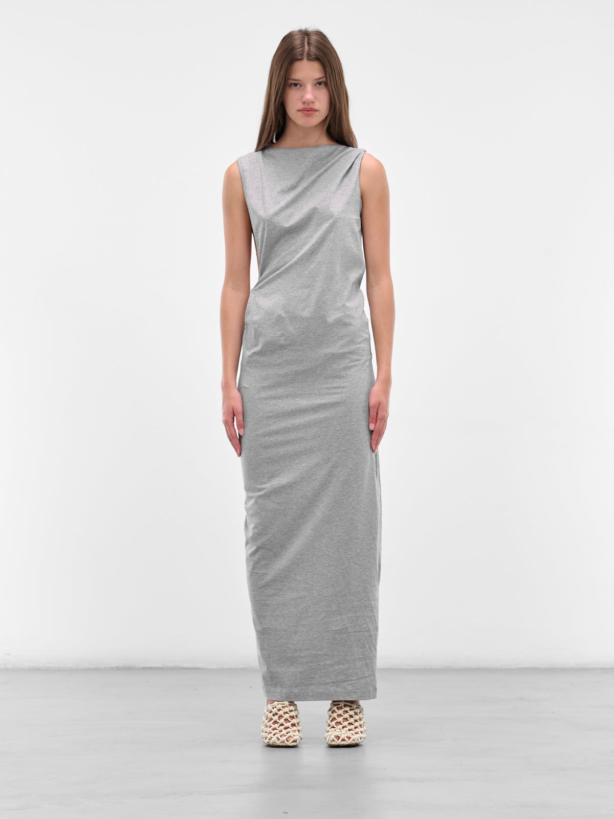 Anora Encased Nature Column Dress (25023526-GREY-MARLE)