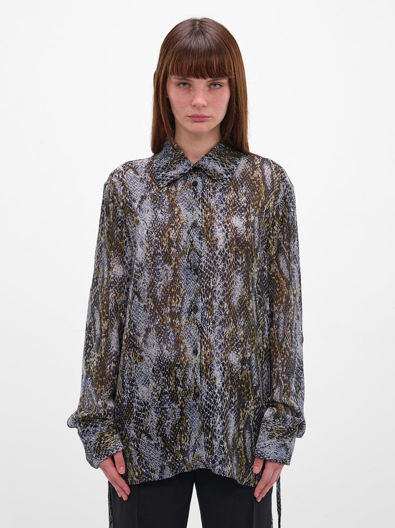Serpent Print Silk Shirt (25041528-SERPENT)