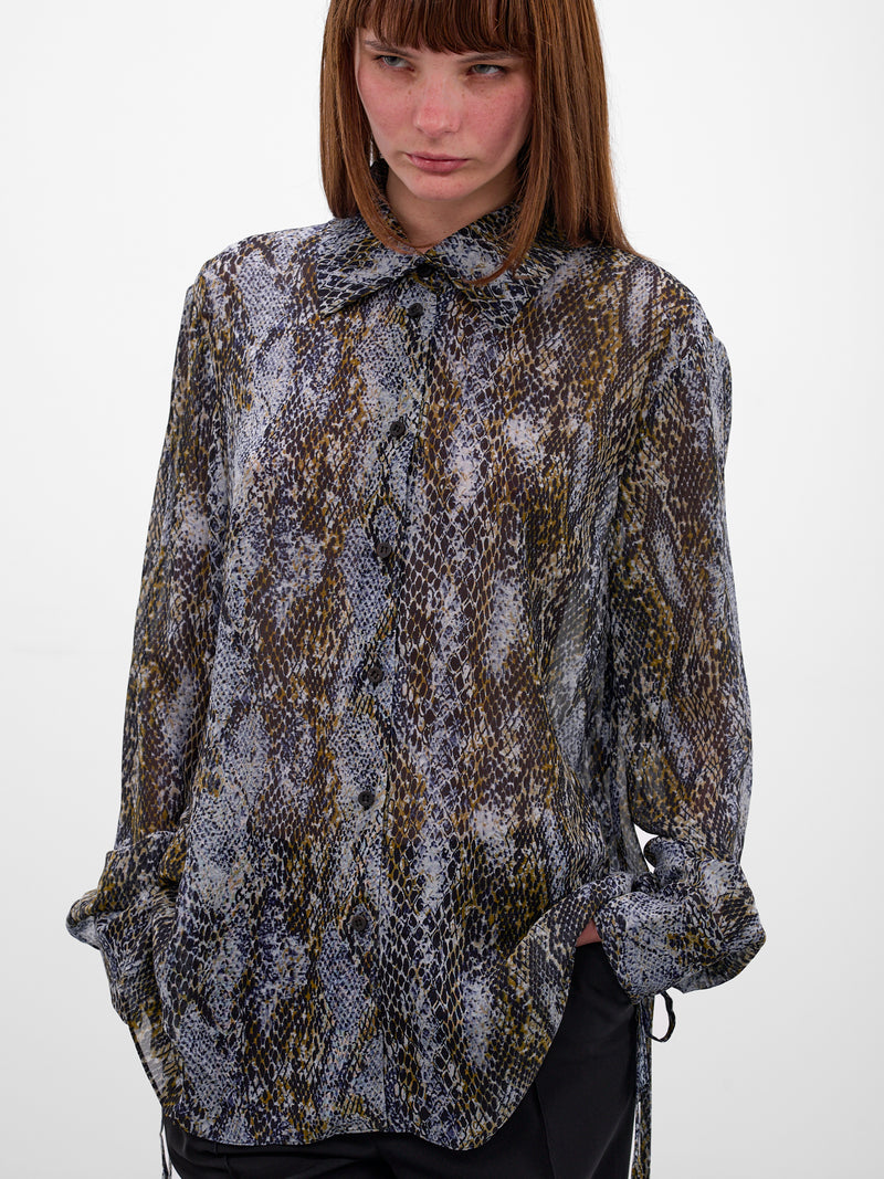 Serpent Print Silk Shirt (25041528-SERPENT)