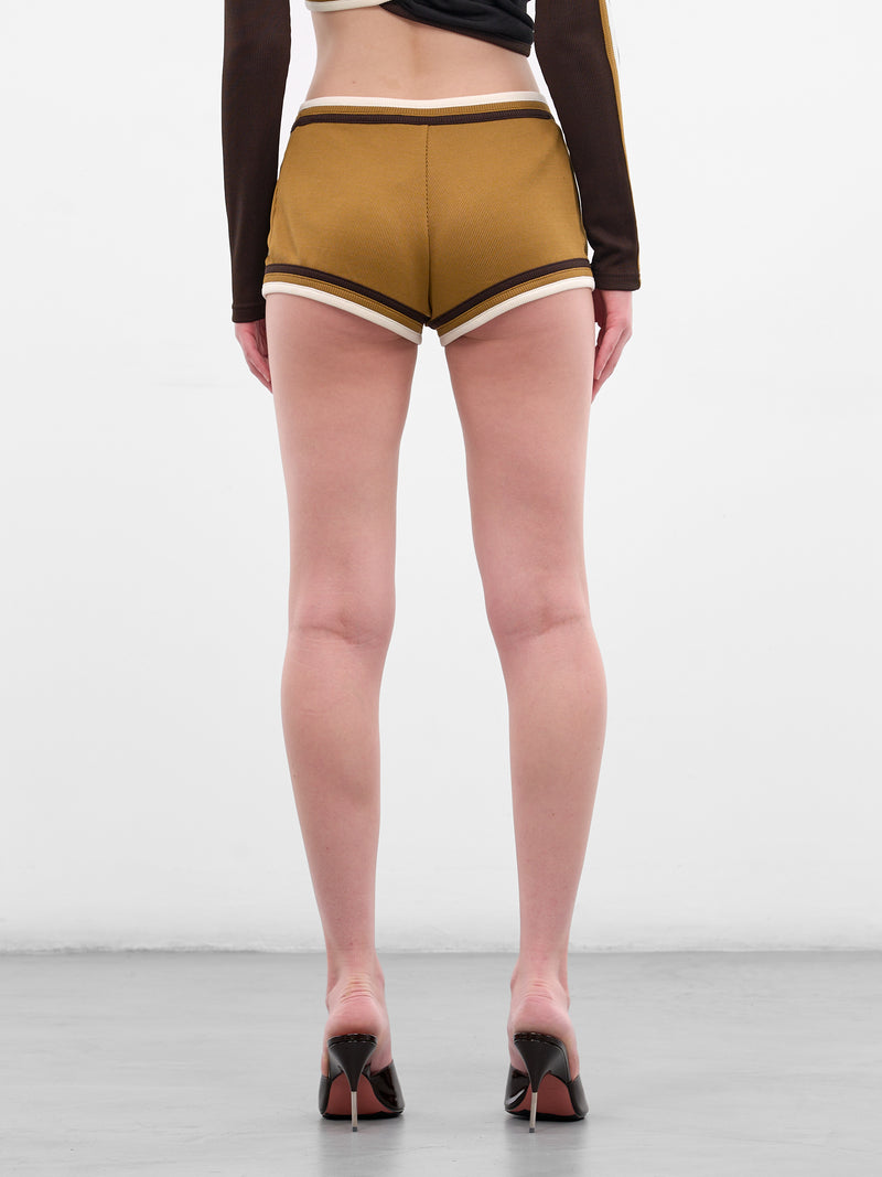 Verner Brown Ribbed Track Shorts (25045283-DEEP-SAND-MULTI)