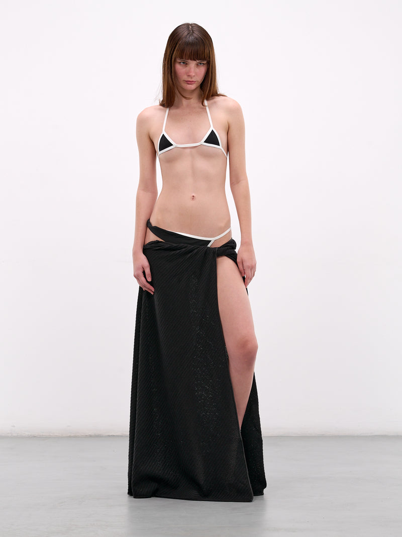 Onda Twisted Lycra Bikini Bottom (25047237-BLACK-WHITE)