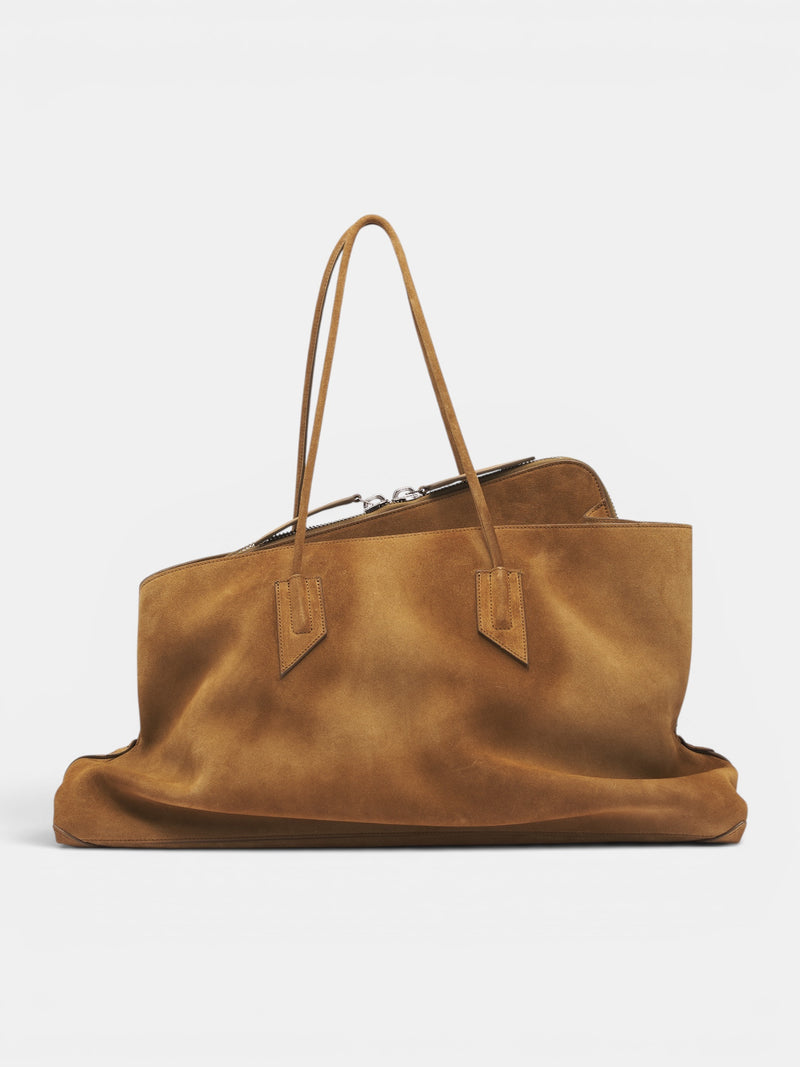 Brown Suede Unstructured Bag (250WAH00057-LIGHT-BROWN)