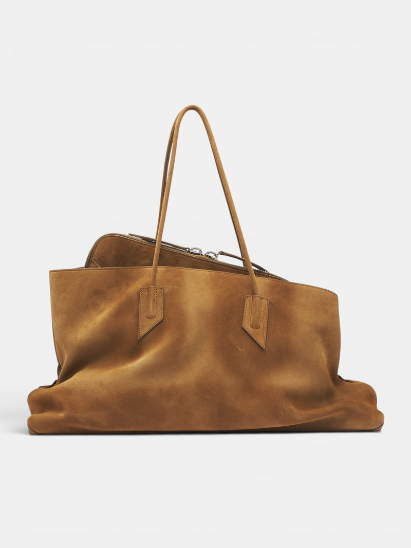 Brown Suede Unstructured Bag (250WAH00057-LIGHT-BROWN)