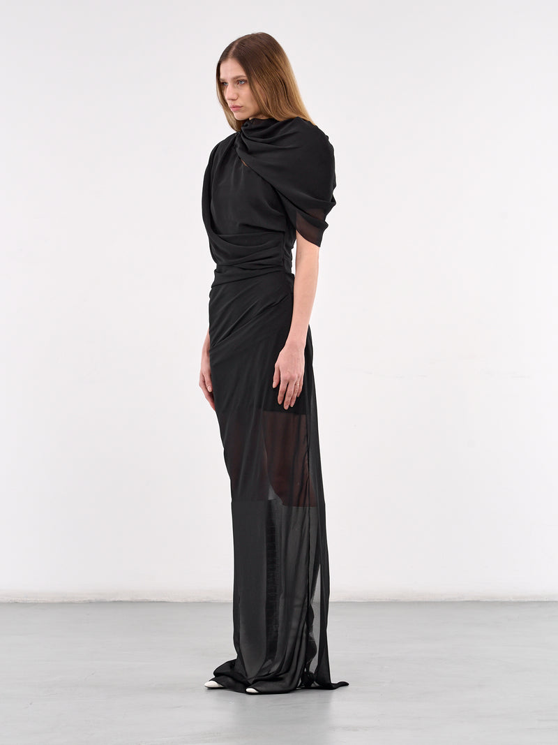 Draped Maxi Dress (251DR105-1555-BLACK)