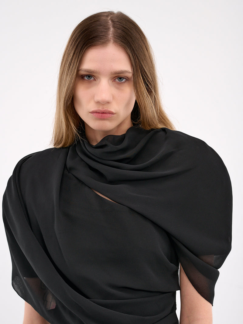 Draped Maxi Dress (251DR105-1555-BLACK)