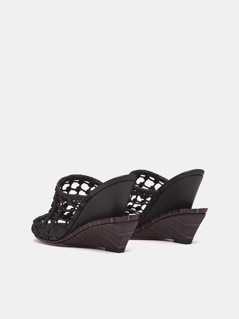 The Double Woven Shoes (251FO165-4301-DARK-BROWN)