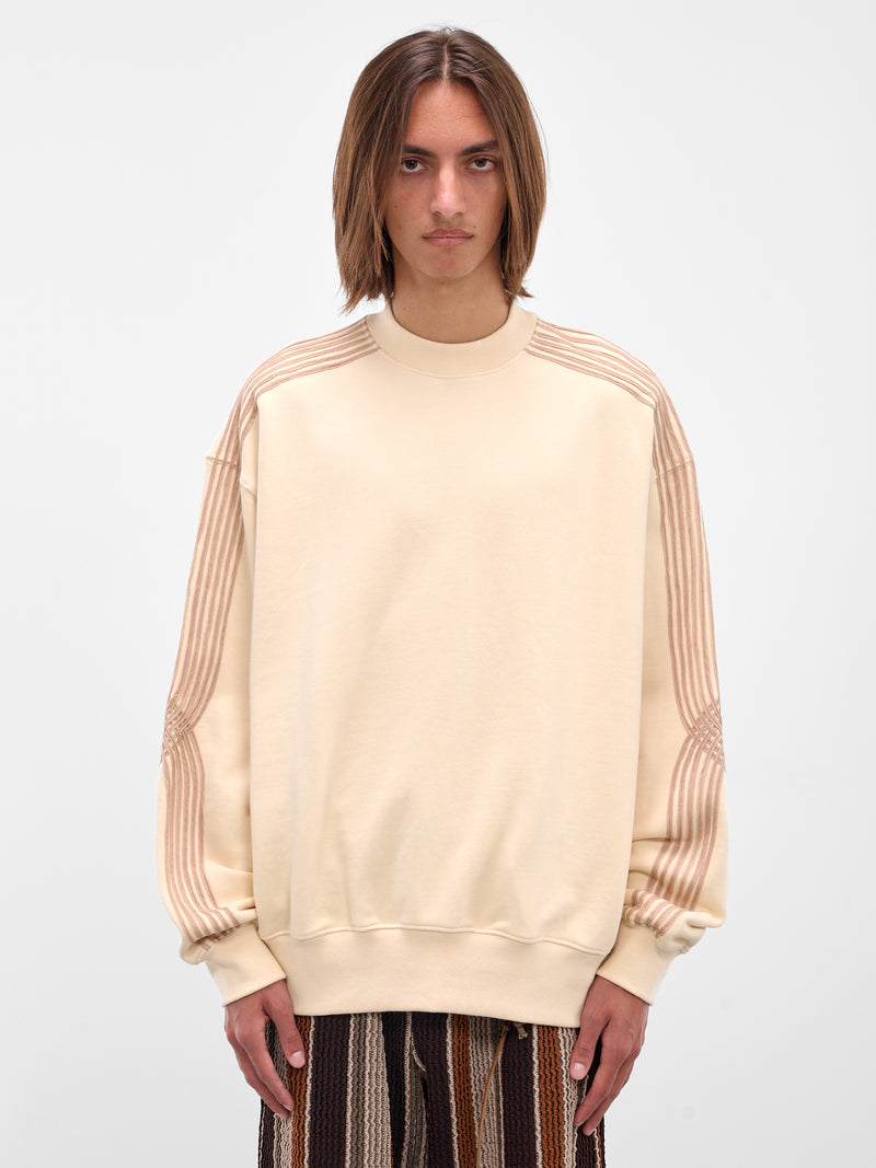 Ivory Applique Gym Crewneck Pullover (252-MJP023A-IVORY)