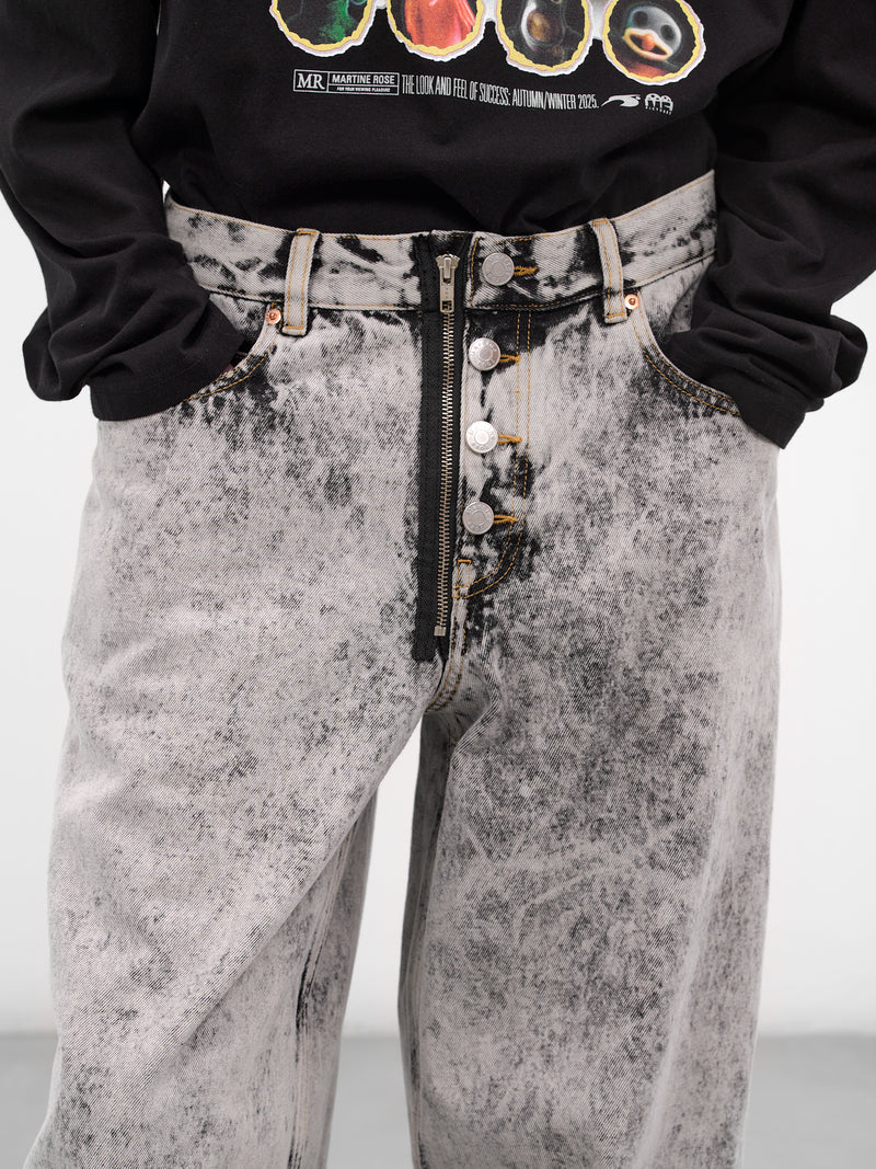 Gray Denim Wide Leg Jeans (259WD09049-GREY)