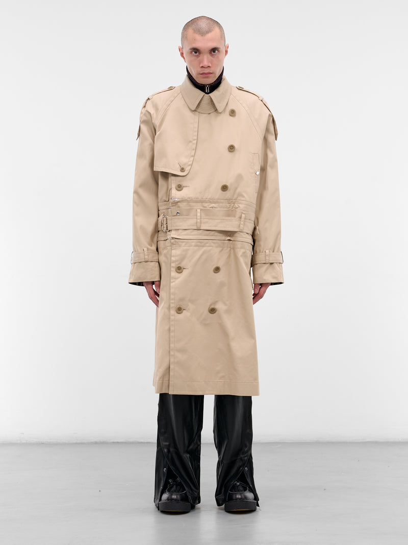 Beige Zip Panel Trench Coat (25A0268-BEIGE)